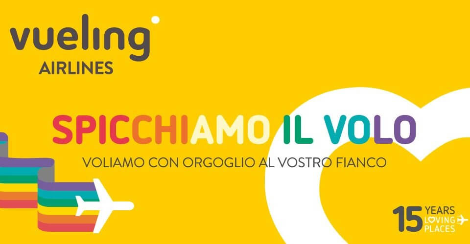 Vueling parteciperà al Roma Pride 2019: ‘Spicchiamo il Volo’