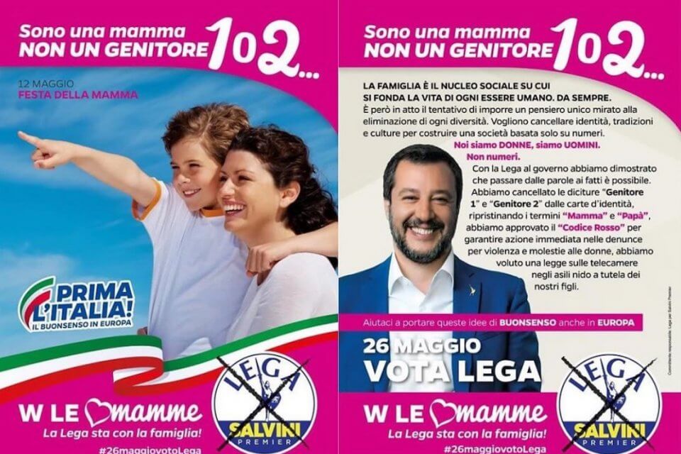 Matteo Salvini sporca la Festa della Mamma: "Auguri a tutte, ma non alle genitrici 1 e 2" - salvini e le mamme - Gay.it