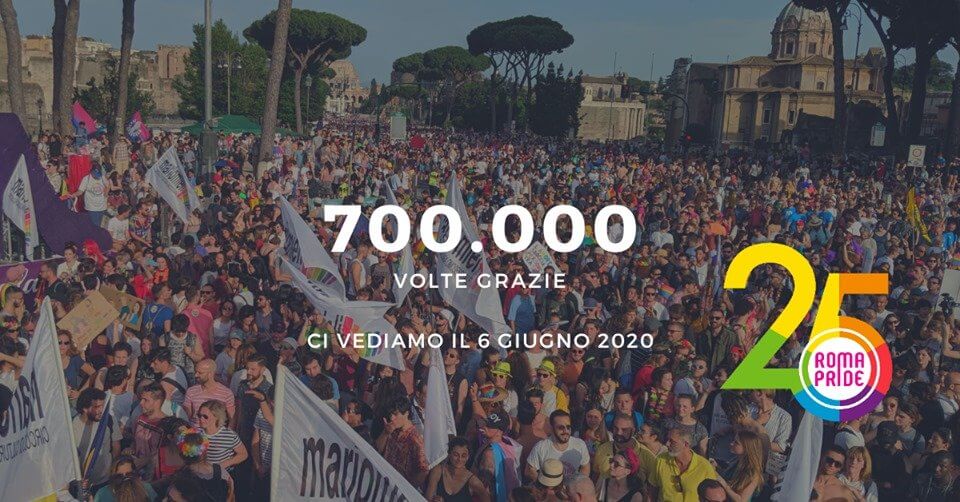 Roma Pride 2019 da sogno, in 700.000 hanno travolto la Capitale