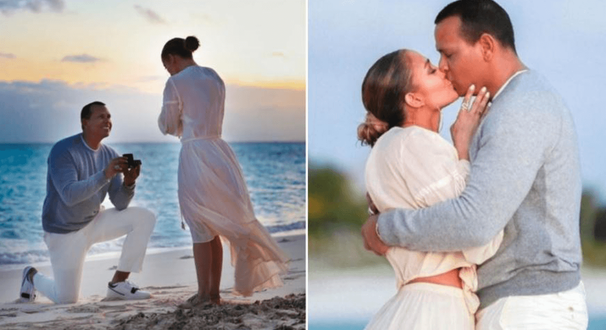 Jennifer Lopez con l'attuale fidanzato Alex Rodriguez