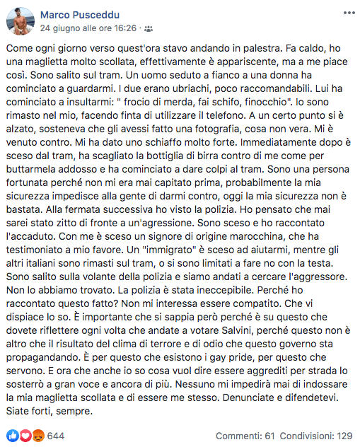 Studente 21enne aggredito a Milano da un balordo perché gay - messaggio omofobia - Gay.it