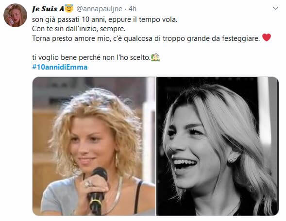 10 anni di Emma Marrone: i tweets celebratori e di supporto dei fans