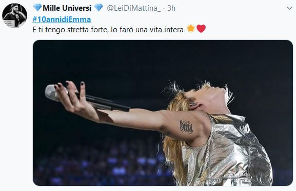 10 anni di Emma Marrone: i tweets celebratori e di supporto dei fans
