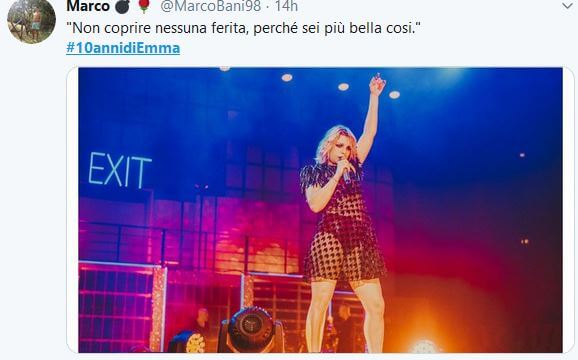 10 anni di Emma Marrone: i tweets celebratori e di supporto dei fans