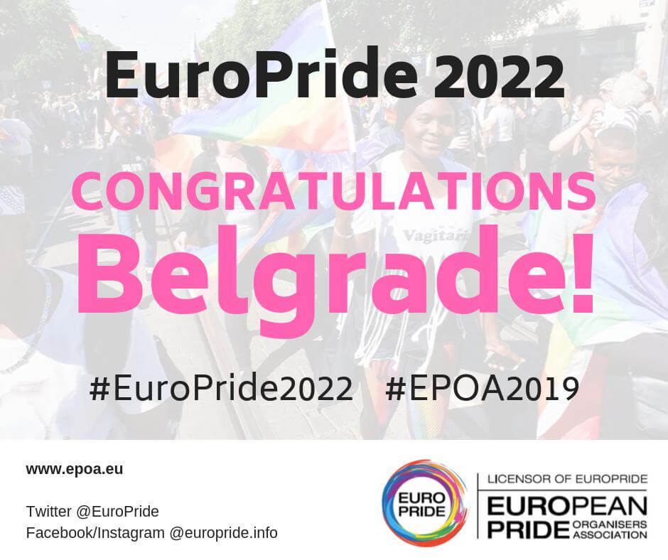 EuroPride 2022, vince Belgrado - EuroPride 2022 vince Belgrado 2 - Gay.it