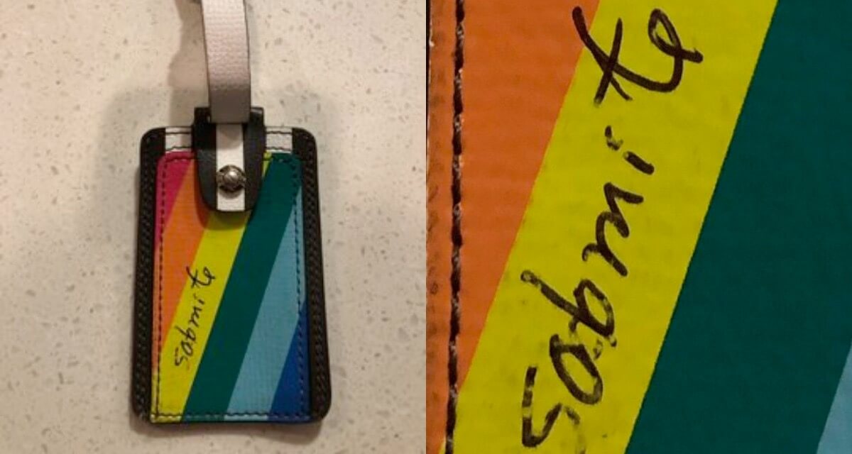 L’etichetta del bagaglio è arcobaleno, donna etero lo ritira e trova scritto “sodomita”