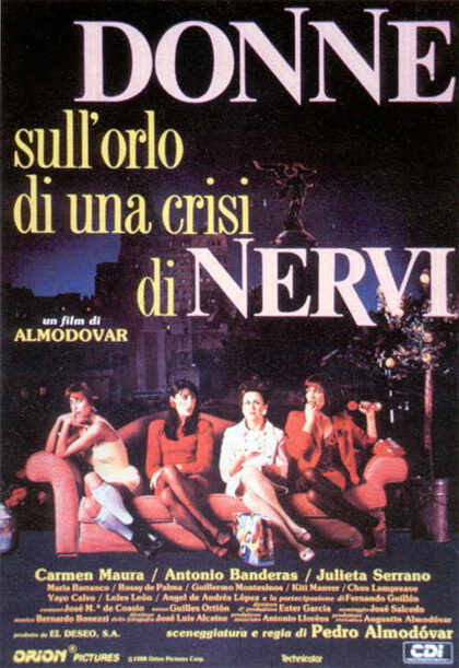 Donne sull'Orlo di una Crisi di Nervi locandina, di Pedro Almodovar