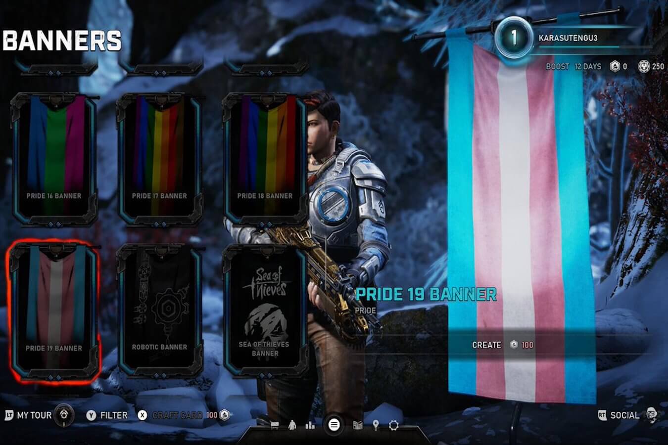 Con il nuovo Gears 5, potrai andare in battaglia con le bandiere LGBT+