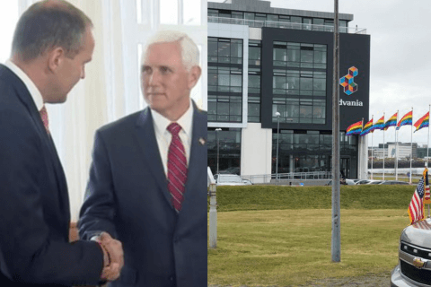 Presidente Islanda incontra Mike Pence con braccialetto arcobaleno