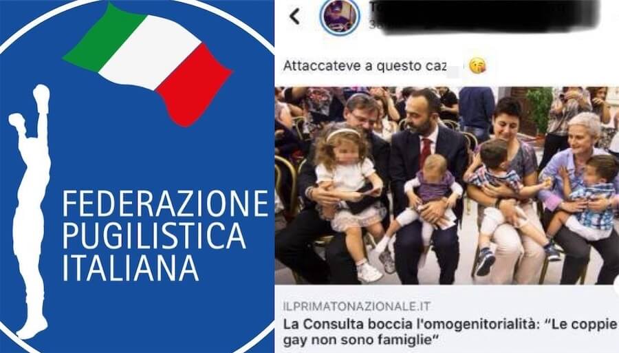 Social manager di Federazione Pugilistica: “famiglia gay non è normale”, è polemica