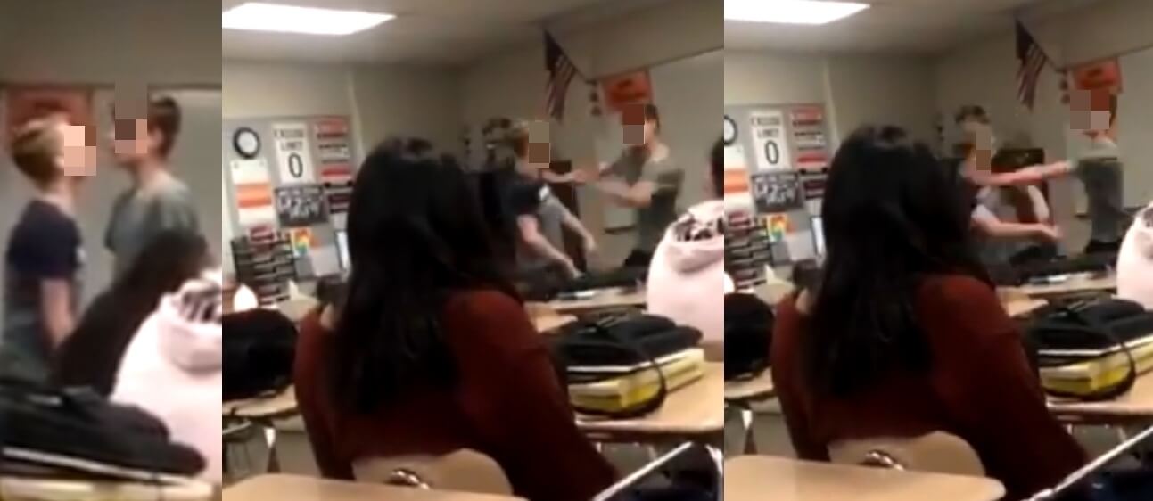 Pugni al compagno di classe omofobo che lo insulta, il video è virale