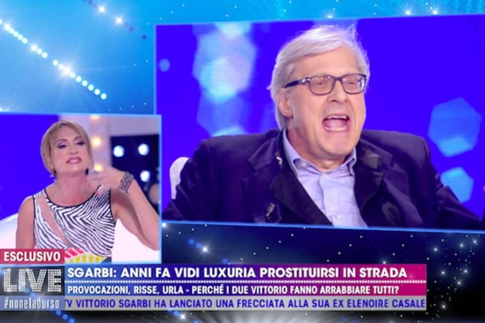 Vittorio Sgarbi vs. Vladimir Luxuria: “di osceno ci sei tu, Vladimiro, patetico come Alessandro Cecchi Paone”