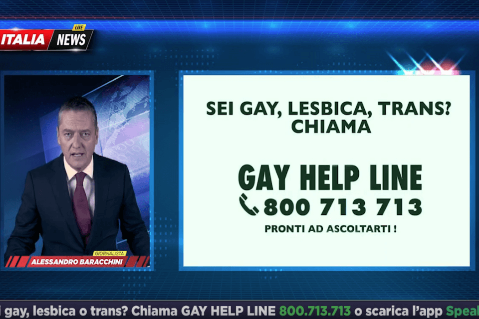 Il giornalista della Rai Alessandro Baracchini è il nuovo testimonial dello spot di Gay Help Line