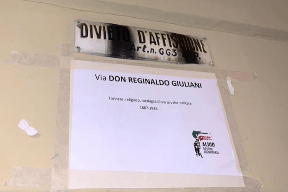 Risposta dell’estrema destra a Torino dopo le targhe dedicate alle femministe italiane