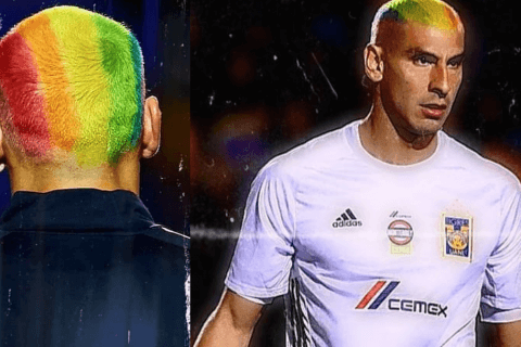 Portiere scende in campo con i capelli rainbow per dire no all'omofobia nel calcio - guzman - Gay.it