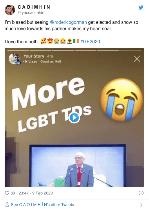 Bacio gay in diretta nazionale del candidato irlandese dei Verdi dopo la vittoria - bacio gay - Gay.it