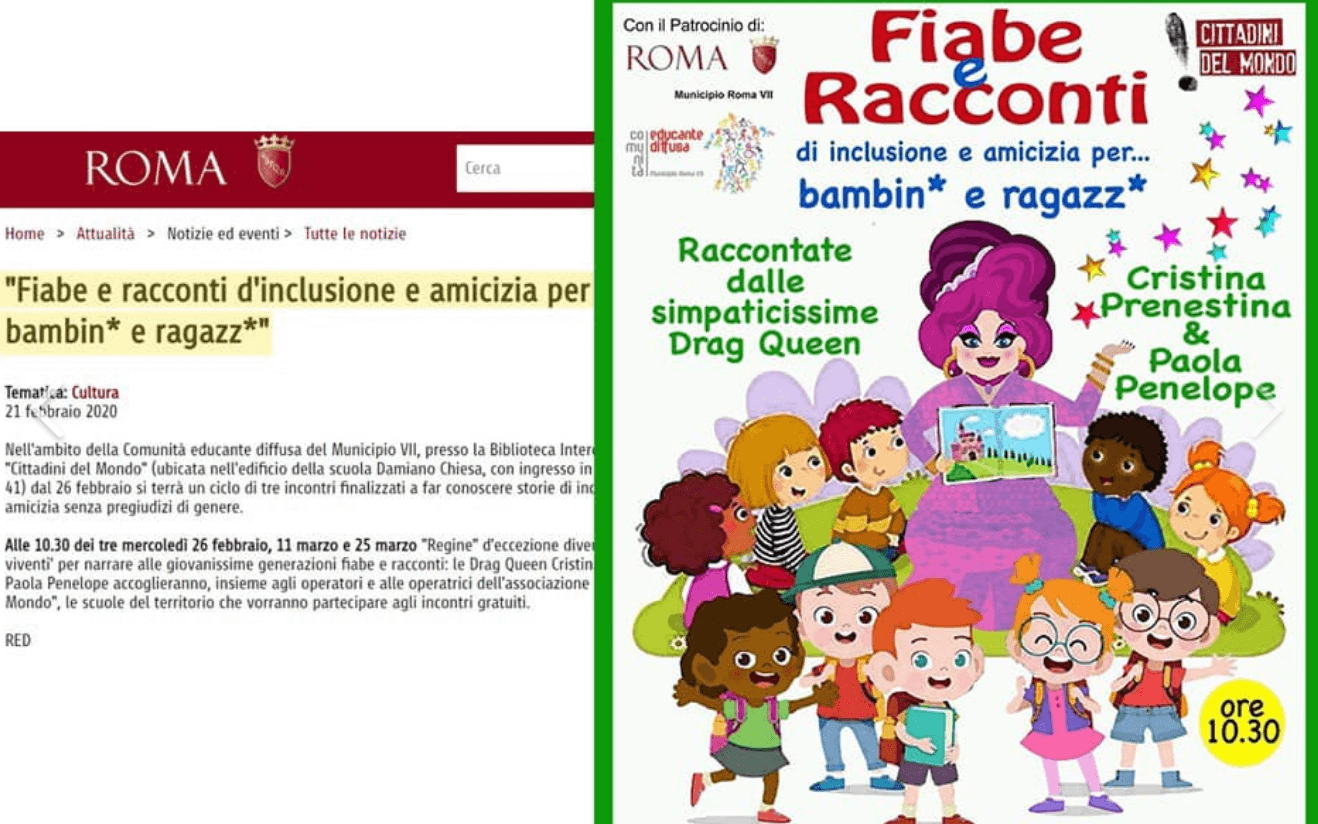 Roma, la destra fa propaganda omofoba contro le favole raccontate dalle drag queen
