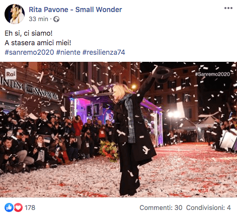 Rita Pavone a Sanremo 2020