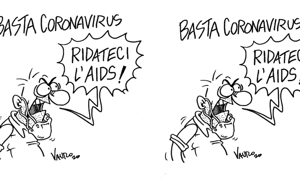 Vauro risponde alle critiche paragonando l'AIDS agli incidenti d'auto: duri Arcigay e Rosaria Iardino - Vauro vignetta choc contro il Coronavirus - Gay.it