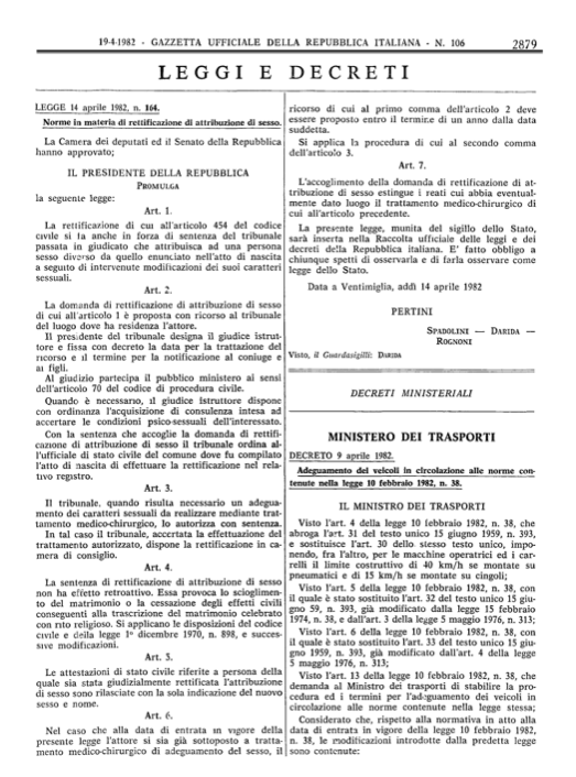 38 anni fa l'Italia approvava la legge sul processo di transizione e modifica dei dati anagrafici per le persone trans - legge - Gay.it
