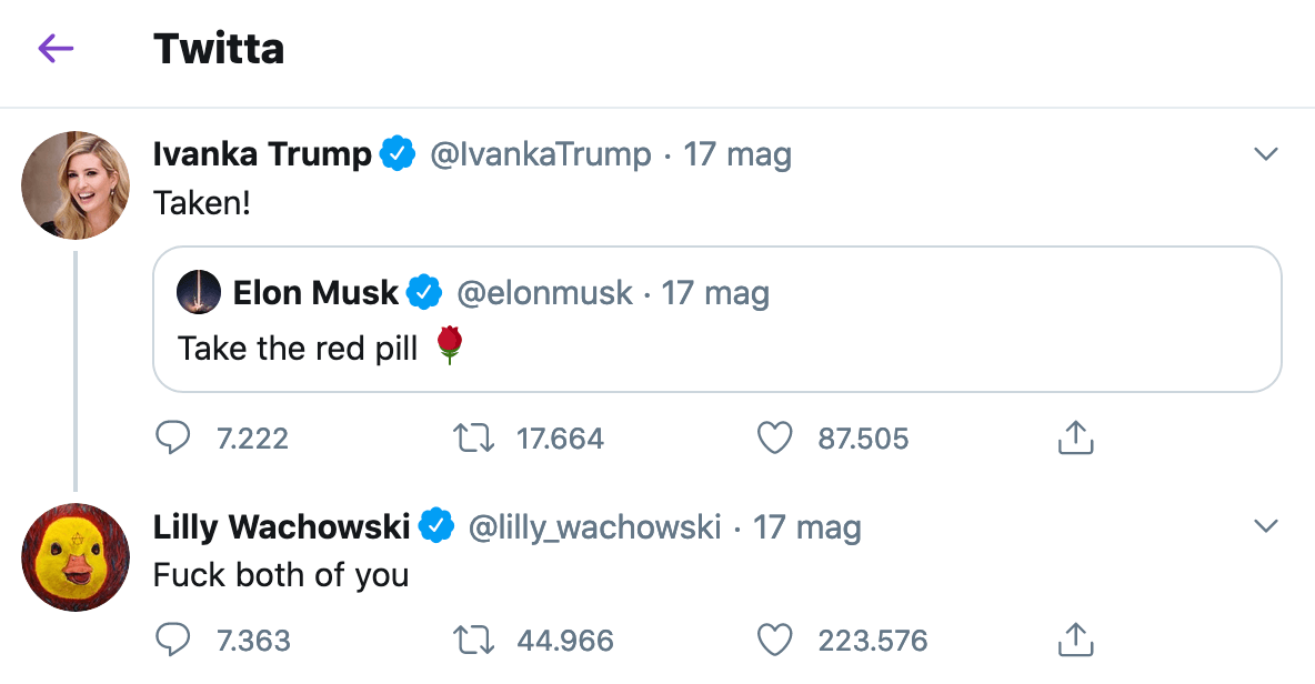 Lilly Wachowski stronca Elon Musk e Ivanka Trump - Lilly Wachowski stronca Musk Ivanka Trump 1 - Gay.it