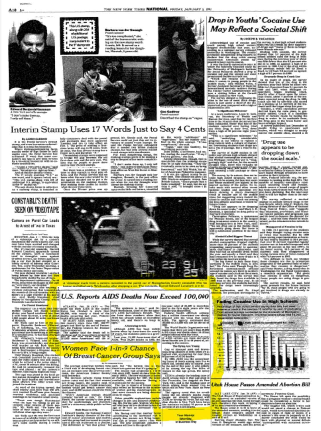 New York Times e la notizia dei 100.000 morti di AIDS nel 1991: tutte le differenze con la prima pagina per il Covid-19 - New York Times aids - Gay.it