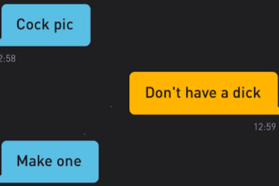 Utente di Grindr chiede ‘foto hot’ a un ragazzo FtM non operato. La sua risposta è geniale