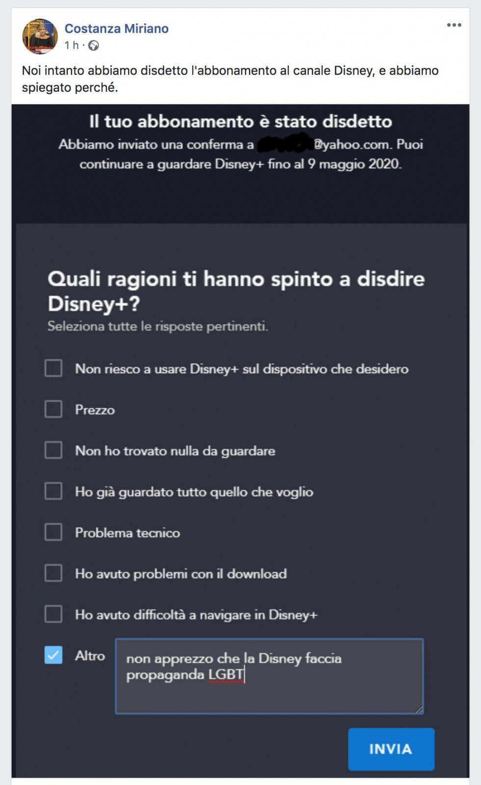 Costanza Miriano disdice l'abbonamento a Disney Plus: 'fa propaganda LGBT' - miriano - Gay.it