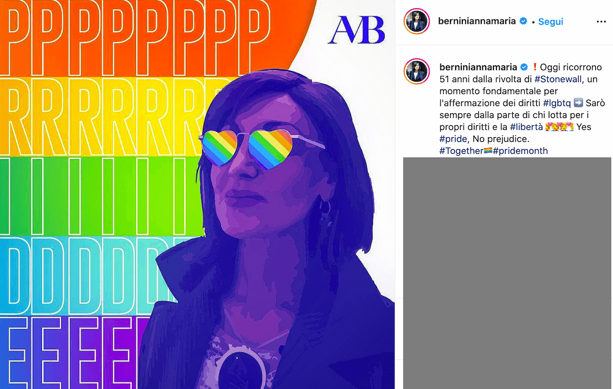 Anna Maria Bernini, la senatrice di Forza Italia celebra il Pride - Anna Maria Bernini gay - Gay.it
