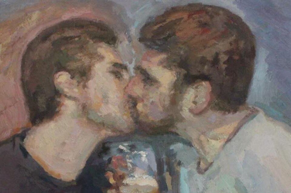 "Pride By You Side", 19 artisti in mostra on line per raccontare l'amore e il mondo LGBTQI+ - la gallery - Le baiser Yisrael Dror Hemed1 - Gay.it