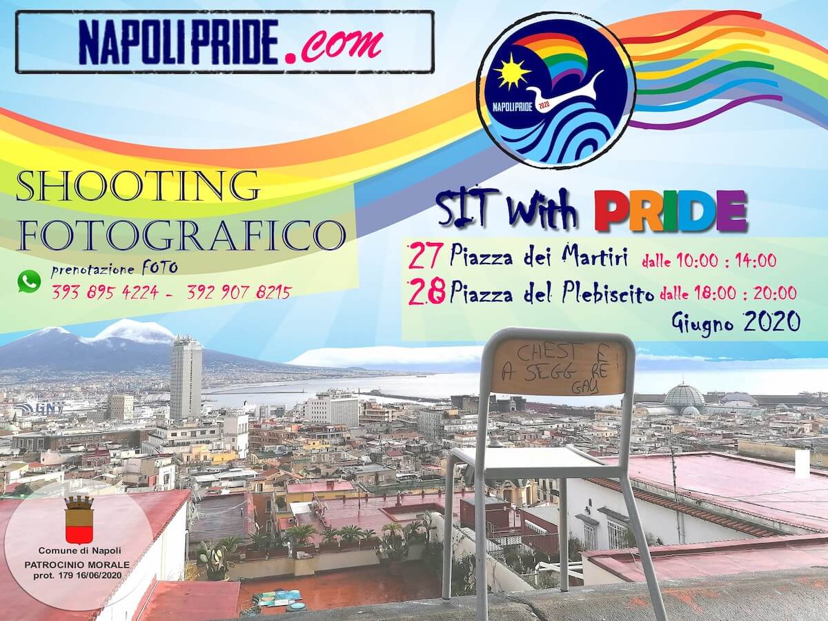 Napoli Pride 2020, una foto in piazza con la sedia simbolo della lotta all’omotransfobia – video