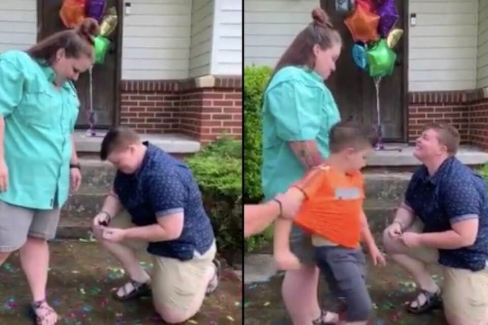 Proposta di matrimonio tra due ragazze diventa virale grazie ad un bambino di troppo - il video - Proposta di matrimonio tra due ragazze diventa virale grazie ad un ragazzino di troppo il video - Gay.it