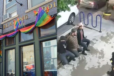 Dipendenti di un bar gay aiutano i manifestanti, ammanettati e terrorizzati dalla polizia - video - blazing saddle arrests 02 - Gay.it