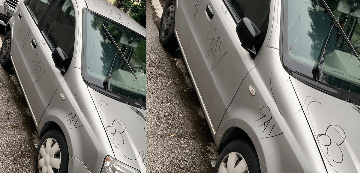 Bolzano, gli devastano l’auto con scritte e disegni omofobi