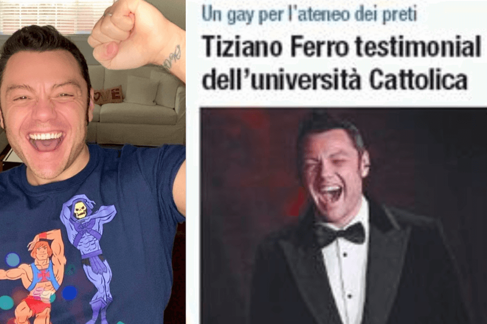 “Un gay per l’ateneo dei preti”, Libero deride Tiziano Ferro testimonial della Cattolica