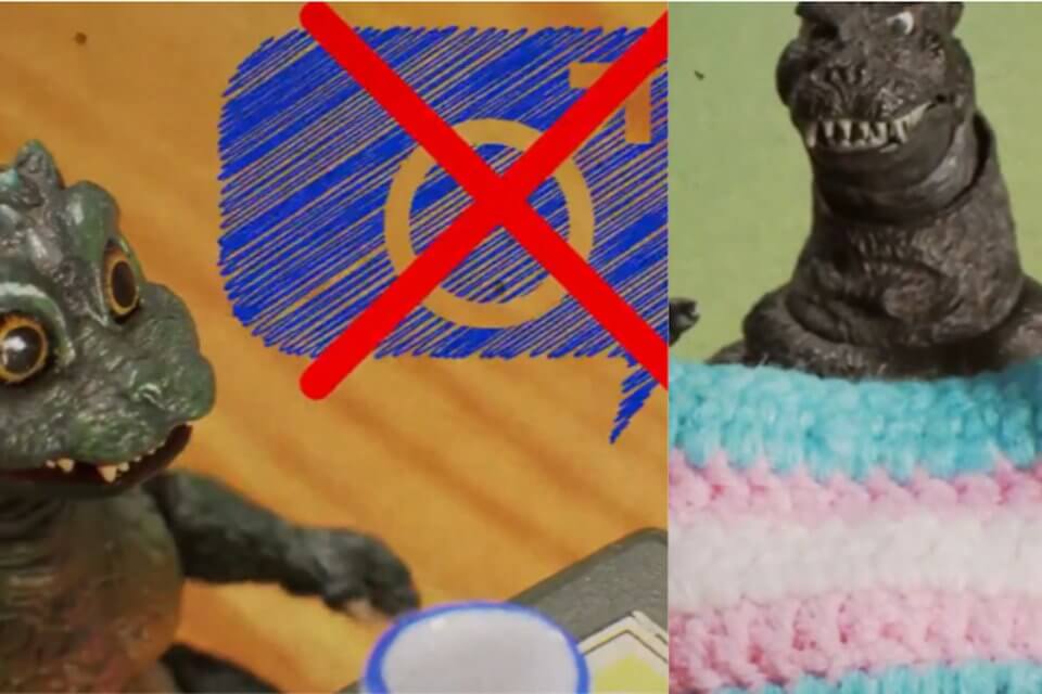 Godzilla, l'adorabile corto in stop motion in cui suo figlio fa coming out come transgender - il video è virale - Godzilla trans short 1 - Gay.it