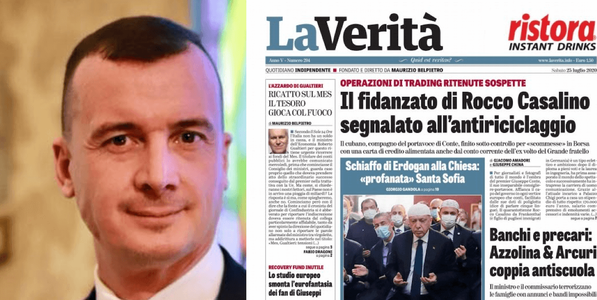 Rocco Casalino, “il mio compagno vittima del trading online, è ludopatico”