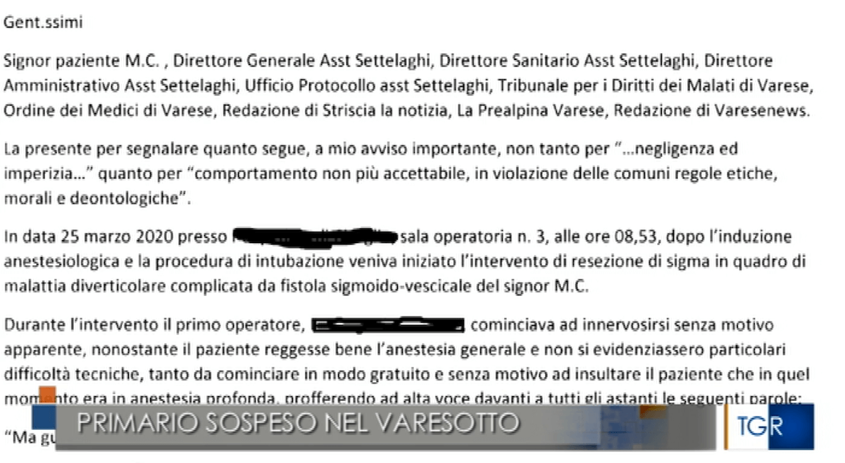 Varese, primario al paziente sedato: “Non è giusto perdere tempo per curare questi fr*ci” - SOSPESO - Schermata 2020 07 07 alle 00.56.20 - Gay.it