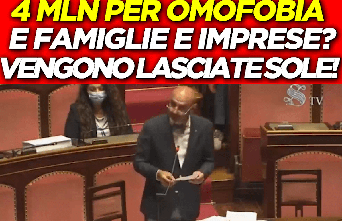 Simone Pillon al Senato contro il DDL Zan: “4 milioni di euro per 33 casi l’anno di presunti discriminati” – video