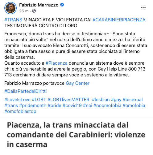 Piacenza, trans denuncia: minacciata e costretta a rapporti sessuali con i Carabinieri coinvolti nello scandalo - piacenza - Gay.it