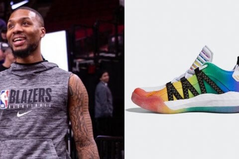 Damian Lillard, cestista NBA indossa scarpe rainbow per dire basta all'omofobia - Damian Lillard - Gay.it
