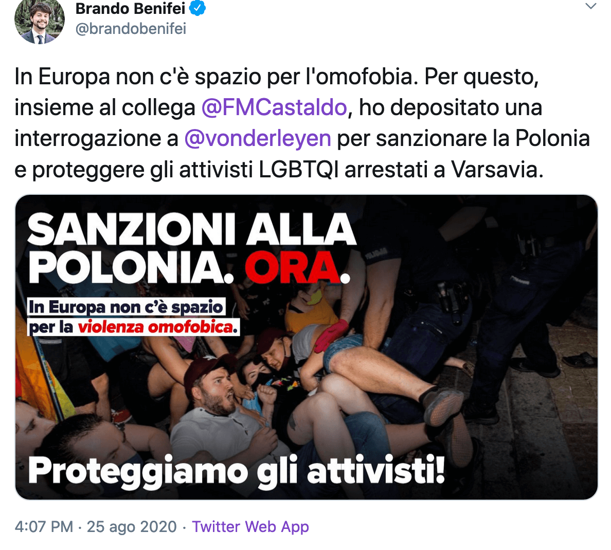 Interrogazione italiana sugli arresti degli attivisti LGBT in Polonia: "In Europa non c'è spazio per l'omofobia" - Interrogazione italiana sugli arresti degli attivisti LGBT in Polonia 3 - Gay.it