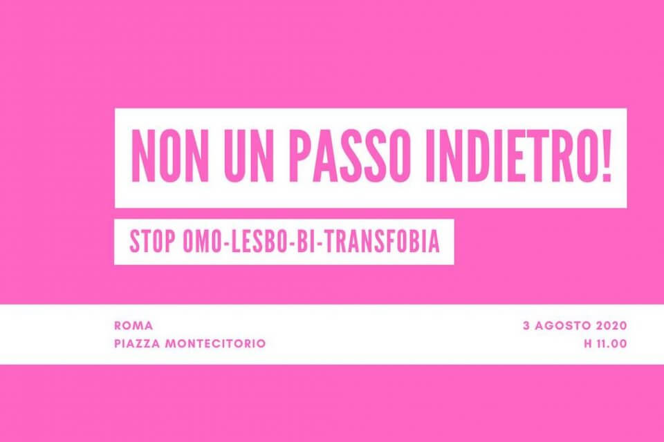 Lunedì 3 agosto evento a sostegno del DDL Zan davanti Montecitorio: "Non un passo indietro" - Lunedì 3 agosto sit in a favore del DDL Zan davanti Montecitorio - Gay.it
