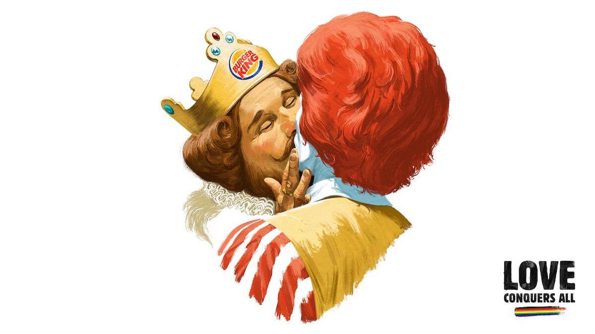 Helsinki Pride, il Re di Burger King bacia Ronald McDonald in una storica pubblicità - Helsinki Pride il Re di Burger King bacia Ronald McDonald 2 - Gay.it