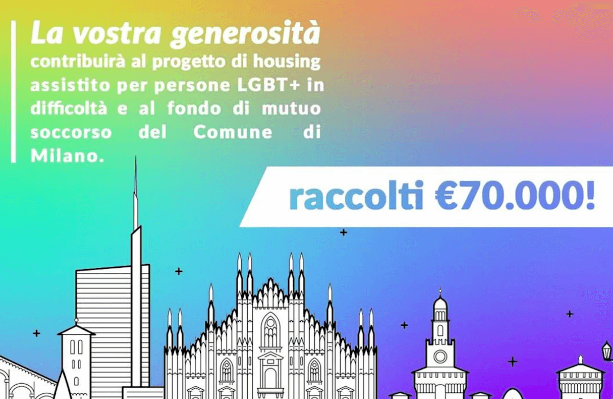Milano Pride, raccolti 70.000 euro per un progetto di housing assistito per le persone LGBT+ in difficoltà