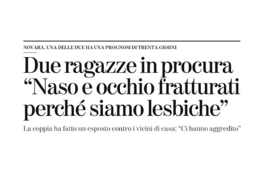 Novara, ragazze prese a calci e a pugni perché lesbiche: si valuta l'ipotesi di tentato omicidio - Novara ragazze prese a calci e a pugni - Gay.it