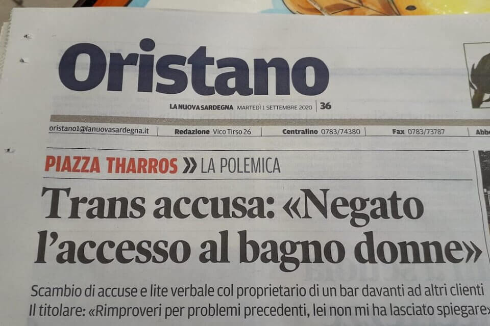 Oristano, negato ad una donna transgender l'accesso al bagno donne - Oristano ad una donna transgender negato laccesso al bagno donne - Gay.it