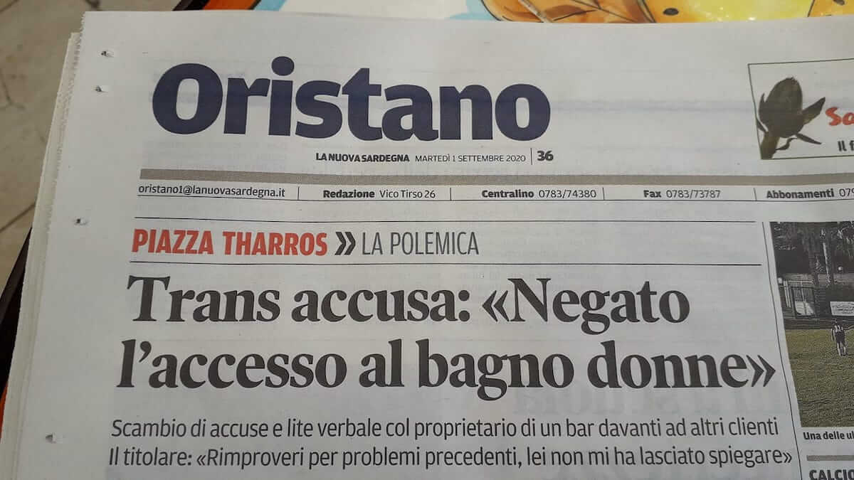 Oristano, negato ad una donna transgender l’accesso al bagno donne
