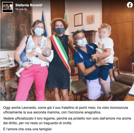 Crema, anche Leonardo ha ora legalmente due mamme: la sindaca celebra la famiglia arcobaleno - famiglia crema - Gay.it