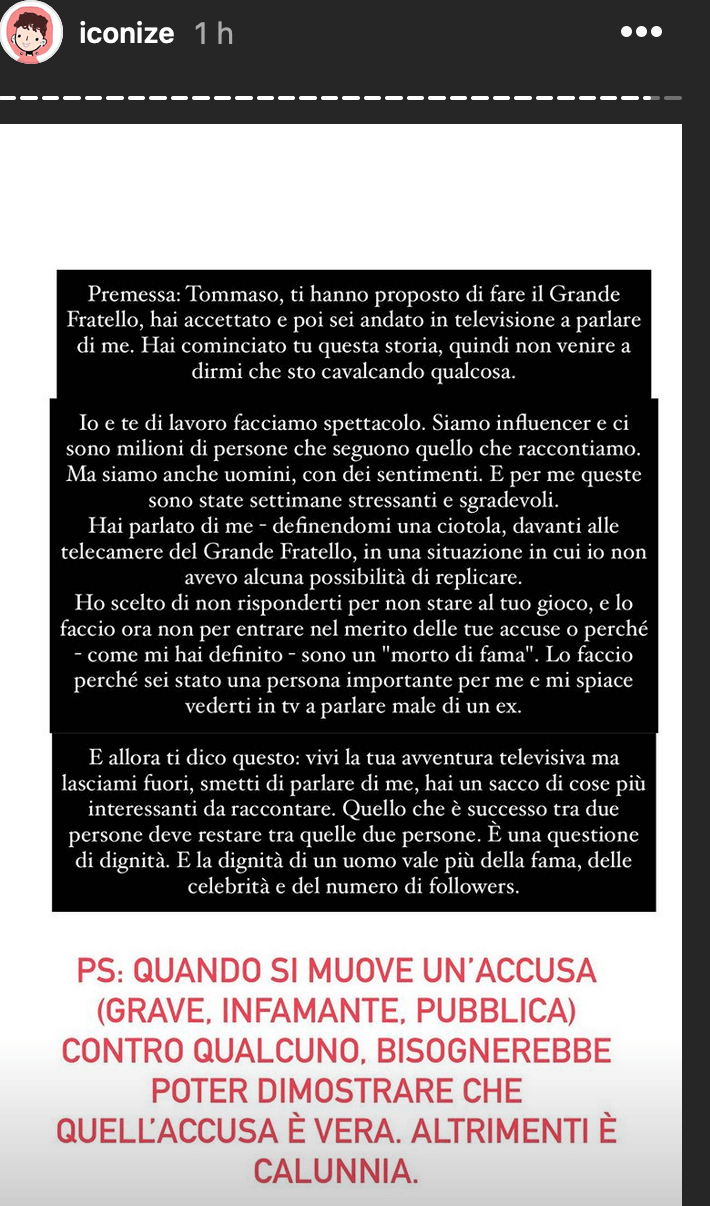 GF Vip, Iconize vs. Tommaso Zorzi: "Mi hai deluso. Mi sarei preso a pugni da solo? Accuse gravi e ridicole" - video - iconize e zorzi - Gay.it